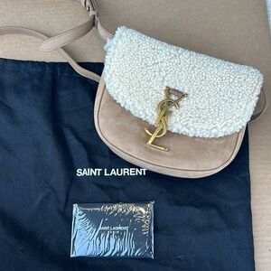 Like New Yves Saint Laurent Suede Kaia Shearling Crossbody